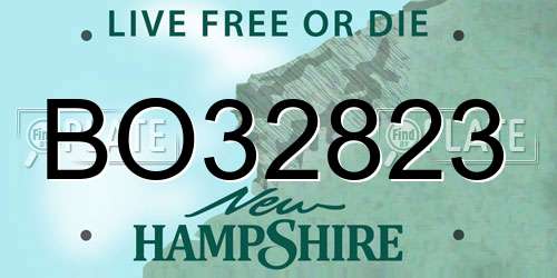 BO32823 New Hampshire License Plate