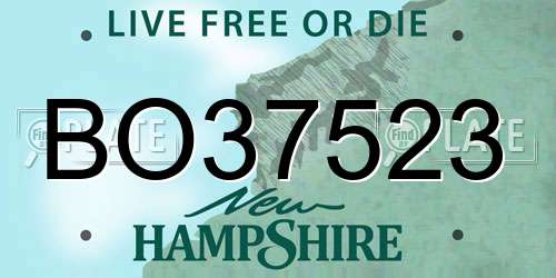 BO37523 New Hampshire License Plate