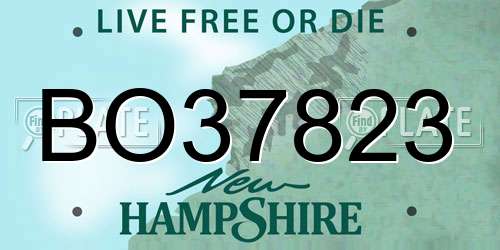 BO37823 New Hampshire License Plate