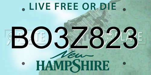 BO3Z823 New Hampshire License Plate