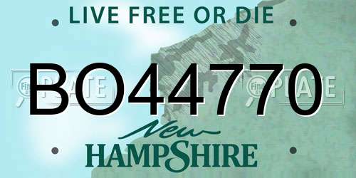 BO44770 New Hampshire License Plate