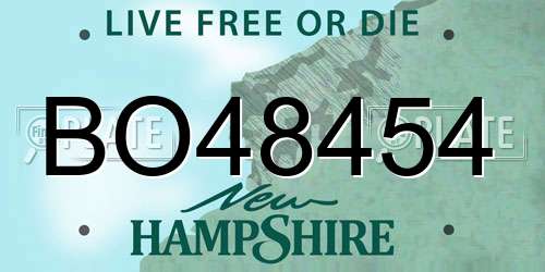 BO48454 New Hampshire License Plate