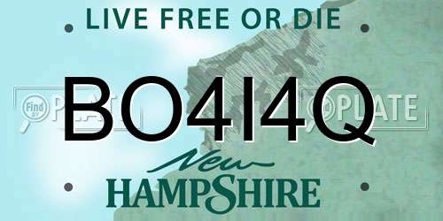 BO4I4Q New Hampshire License Plate