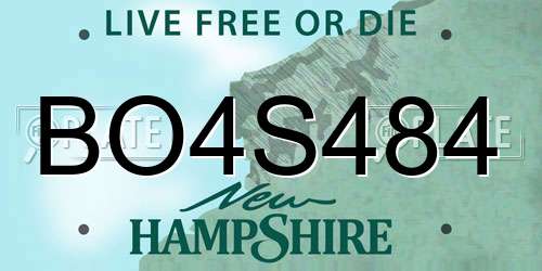 BO4S484 New Hampshire License Plate