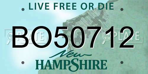 BO50712 New Hampshire License Plate