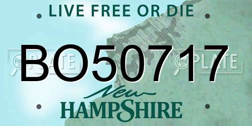 BO50717 New Hampshire License Plate