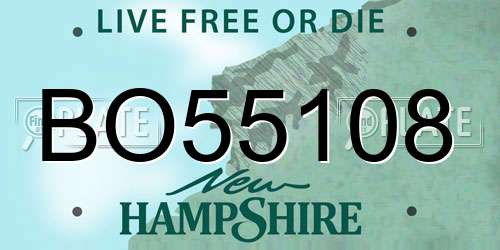 BO55108 New Hampshire License Plate