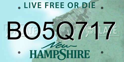 BO5Q717 New Hampshire License Plate