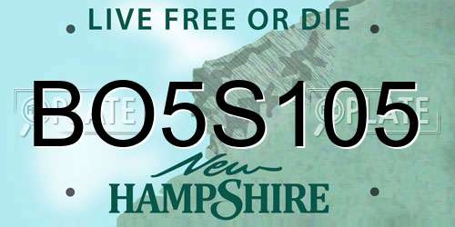 BO5S105 New Hampshire License Plate
