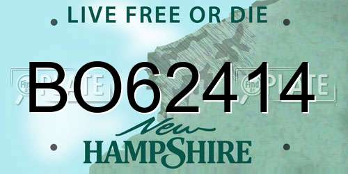 BO62414 New Hampshire License Plate