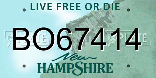 BO67414 New Hampshire License Plate