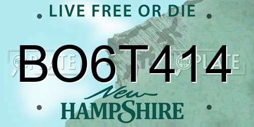BO6T414 New Hampshire License Plate
