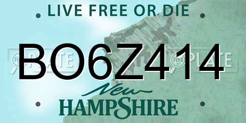 BO6Z414 New Hampshire License Plate