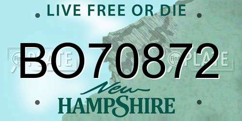 BO70872 New Hampshire License Plate