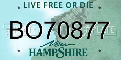 BO70877 New Hampshire License Plate
