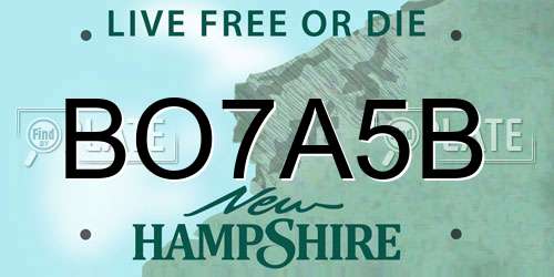 BO7A5B New Hampshire License Plate
