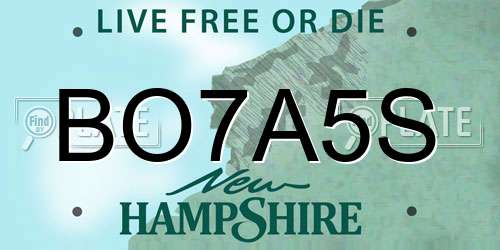 BO7A5S New Hampshire License Plate