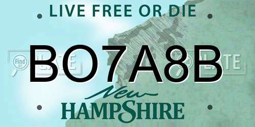 BO7A8B New Hampshire License Plate