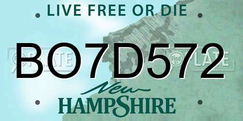 BO7D572 New Hampshire License Plate