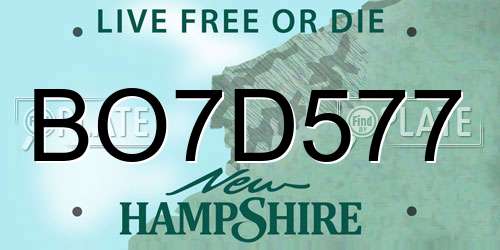 BO7D577 New Hampshire License Plate