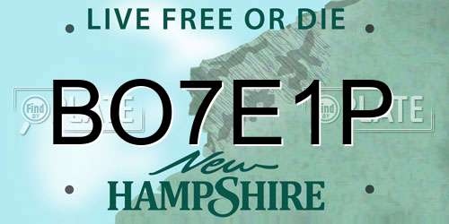 BO7E1P New Hampshire License Plate