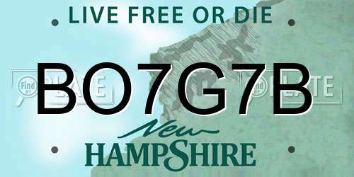 BO7G7B New Hampshire License Plate