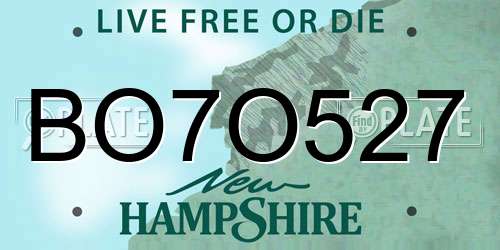 BO7O527 New Hampshire License Plate