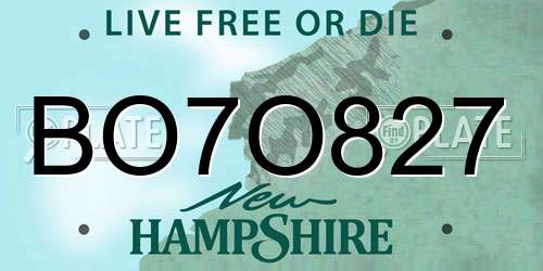 BO7O827 New Hampshire License Plate