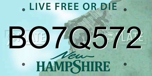 BO7Q572 New Hampshire License Plate