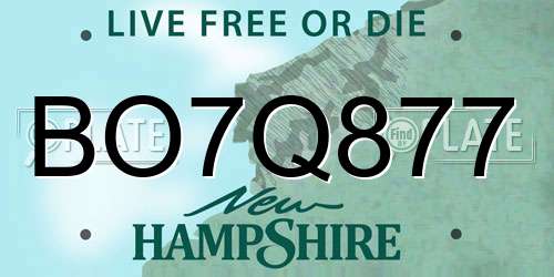 BO7Q877 New Hampshire License Plate
