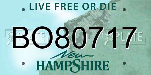 BO80717 New Hampshire License Plate