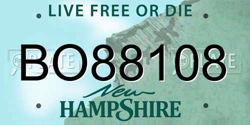 BO88108 New Hampshire License Plate