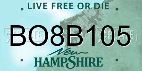 BO8B105 New Hampshire License Plate