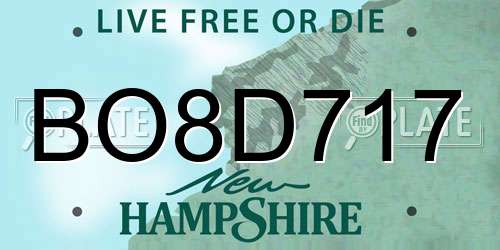 BO8D717 New Hampshire License Plate