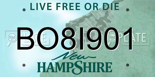 BO8I901 New Hampshire License Plate