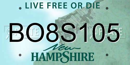 BO8S105 New Hampshire License Plate