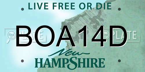 BOA14D New Hampshire License Plate