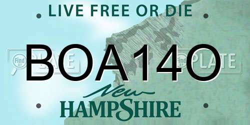 BOA14O New Hampshire License Plate