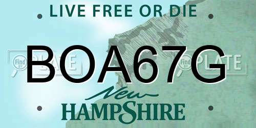 BOA67G New Hampshire License Plate