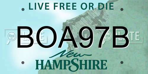 BOA97B New Hampshire License Plate
