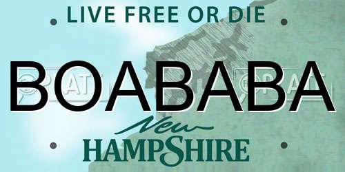 BOABABA New Hampshire License Plate