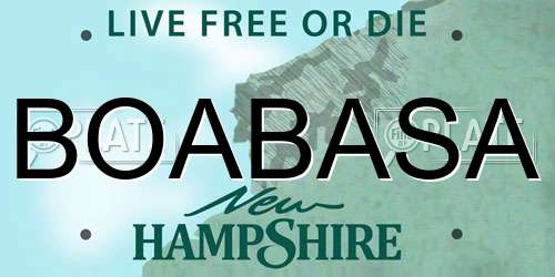 BOABASA New Hampshire License Plate