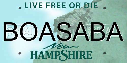 BOASABA New Hampshire License Plate