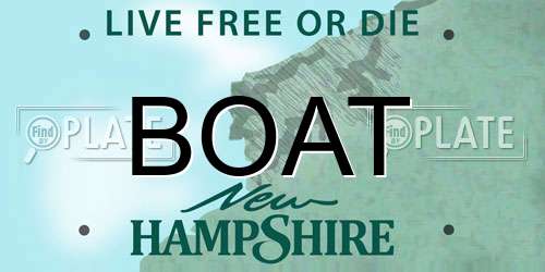 BOAT New Hampshire License Plate