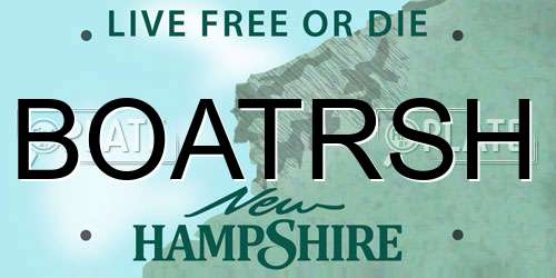 BOATRSH New Hampshire License Plate