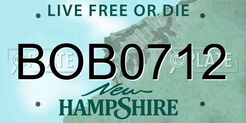 BOB0712 New Hampshire License Plate