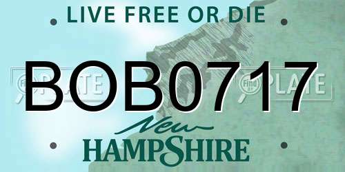 BOB0717 New Hampshire License Plate