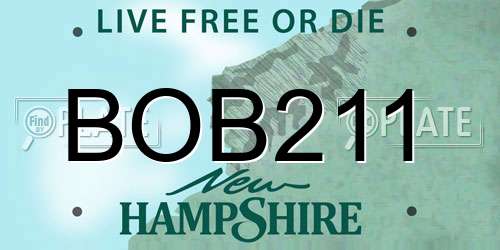 BOB211 New Hampshire License Plate