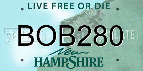 BOB280 New Hampshire License Plate