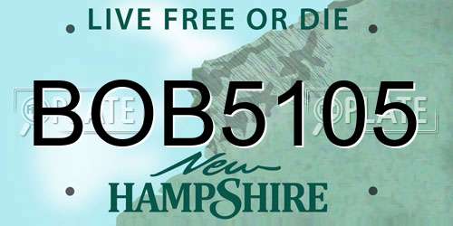 BOB5105 New Hampshire License Plate